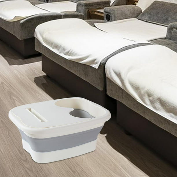 Bañera para pies, lavabo plegable para pies, cubo para baño de pies, bañera para remojar los pies para SPA de pies en el hogar, bañera de para Blanco Fernando Tina de remojo de pies