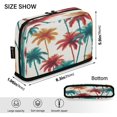 thumbnail image 3 of Pencil Bag with Magnetic Foldable Base Large Capacity Stand-Up Pencil Case Durable Nylon Pen Pouch Red and Teal Palm Tree, 3 of 7