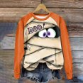thumbnail image 6 of HCYSFG Womens Halloween Sweatshirts Mummy Casual Crewneck Long Sleeve Ribbed Drop Shoulder Relaxed Fit Pullovers Holiday Tops, 6 of 6