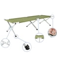 thumbnail image 2 of Portable Folding Camping Cot with Carrying Bag, Folding Camping Cots for Adults, Outdoor Cot Bed for Traveling, Beaches, Parks, Stable and Load-Bearing, Easy Carrying, Army Green, 2 of 9