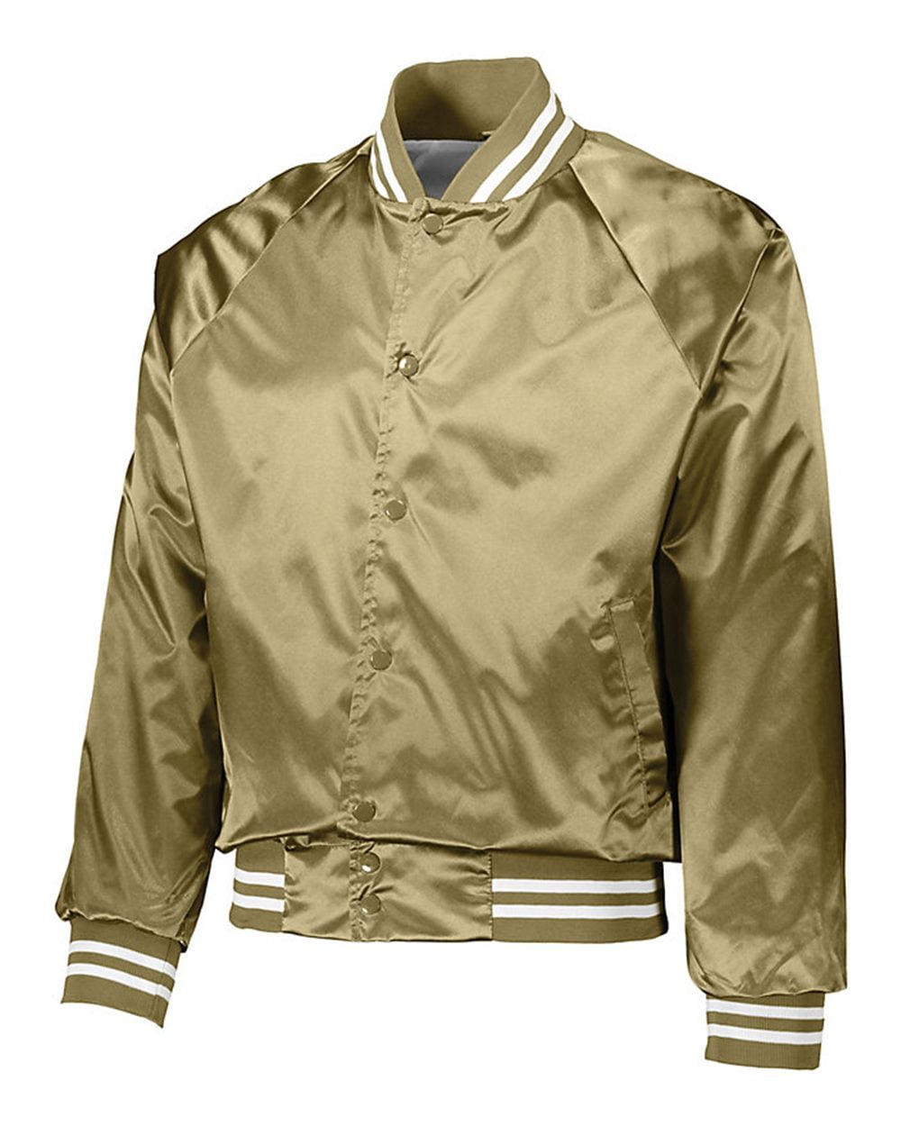 Augusta Activewear Mens Satin Baseball Jacket/Striped Trim