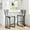 Dark Gray, variant on Set of 2 Counter Height Bar Stools – Curved Back, Metal Frame, Modern Upholstered for Kitchen & Dining Room, Gray
