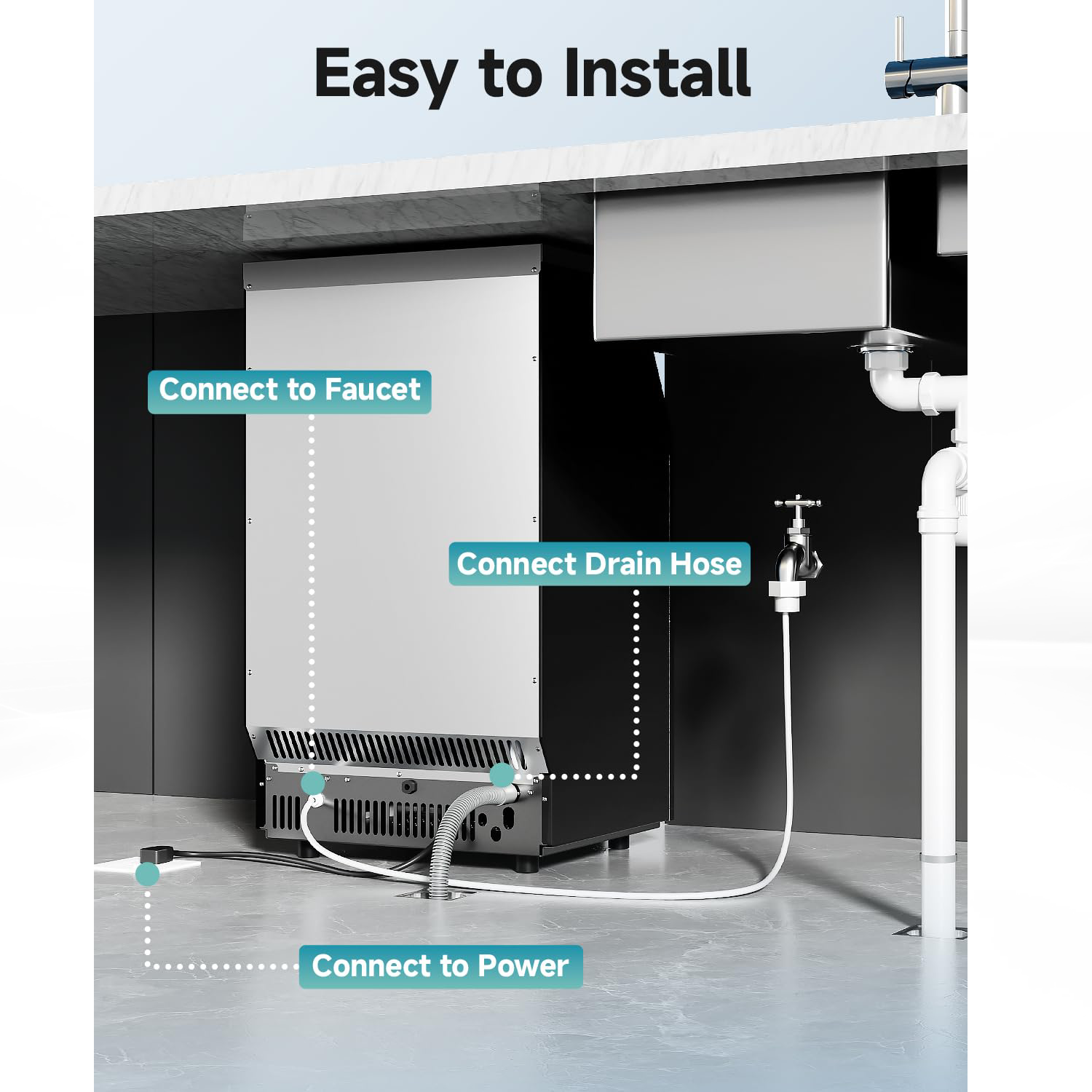 Cooler Depot Commercial Ice Maker  198Lbs/24H, ETL, 55Lbs Storage, NSF Certified