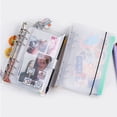 thumbnail image 3 of YINKUU 12PCS/set Binder Pockets A6 Binder Zipper Folders for 6-Ring Notebook Binder Transparent Loose Leaf Pouch Document Filing Bags, 3 of 18