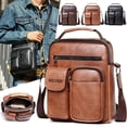 thumbnail image 2 of Luxury Men's Messenger Bag Vintage Leather Shoulder Bag, 2 of 5