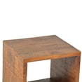 thumbnail image 3 of Table de Chevet en Bois à Compartiment Ouvert avec Support Tubulaire en Métal, Marron, 3 of 6