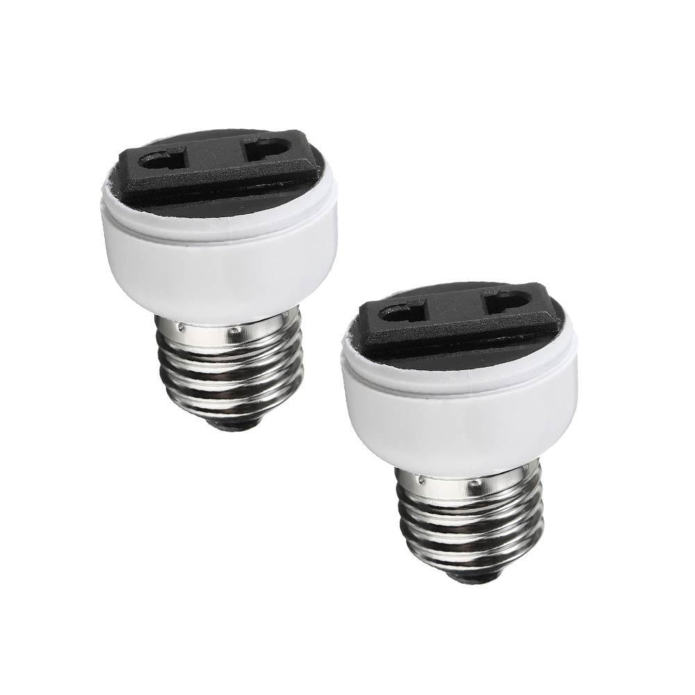 E27 Screw Thread LED Lamp Bulb Socket Holder Converter to US Power Female Outlet 