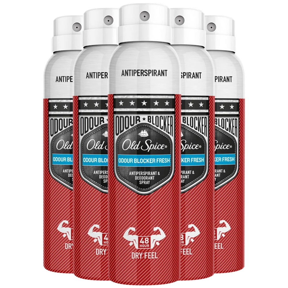 Old Spice Odor Blocker Fresh, Antiperspirant Deodorant Spray, 48 Hour Dry Feel, 5.07 Ounce (Pack