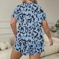 thumbnail image 6 of Tnhcen Plus Size 2 Piece Pajamas Set for Women Crew Neck Shorts Lounge Sets Classic Print Sleepwear Soft Loungewear XL-5XL, 6 of 6