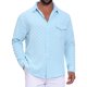 thumbnail image 1 of CAMISA TEXTURADA A CUADROS PARA HOMBRE INSPIRAR CHIC, CAMISA CASUAL DE MANGA LARGA CON BOLSILLO, TAMAÑO 3XL, AZUL CIELO, 1 of 6