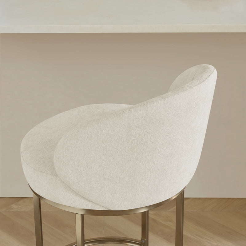 CHITA Upholstered Swivel Counter Bar Stool with Metal Frame and Arched Back