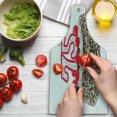 thumbnail image 3 of 75th Birthday Cutting Board, Number Candles on a Delicious Cake with Cherries Happiness Theme, Decorative Tempered Glass Cutting and Serving Board, Wine Bottle Shape, Multicolor, by Ambesonne, 3 of 5