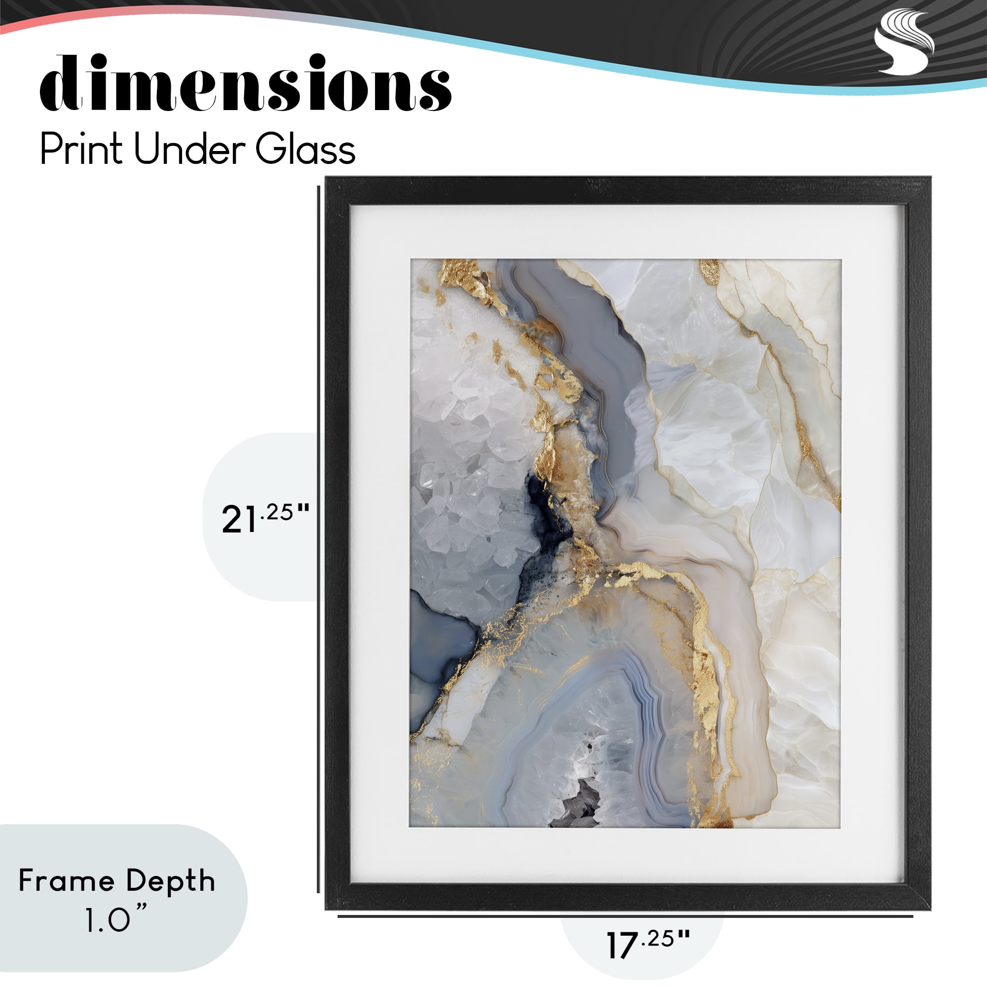 Stupell Industries Midnight Ore Crystals Black Framed Print Under Glass, design by Svetlana Aleynikova