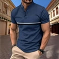 thumbnail image 2 of Summer Fashion Shirts for Mens 2025 Plus Size Solid Color Casual Button Round Neck Short Sleeve T-shirt Top, 2 of 8
