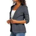 thumbnail image 4 of Clearance! Linen Blazer Jackets for Women,Casual Lightweight Cardigan Plus Size Long Sleeve Office Work Business Blazer Pockets Lapel 3/4 Sleeve Open Front Suit Jackets, 4 of 6