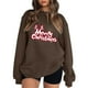 thumbnail image 1 of Gibobby Sudadera navideña mujer Sudadera con capucha estampada navideña holgada para mujer con mangas hasta los hombros(Café,G), 1 of 4