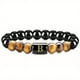 thumbnail image 5 of Natural Tiger Eye Stone 26 Letters Obsidian Elastic Rope Bracelet For Men, 5 of 5
