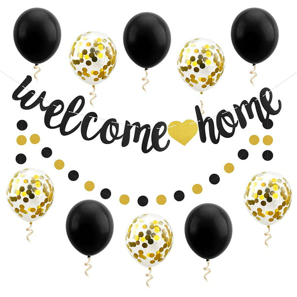 12pcs Welcome Home Banner Balloon Decoration Kit Back Family Party Sign Decor Military Deployment Homecoming Return Supplies Com - Welcome Home Military Party Decorations