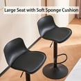 thumbnail image 5 of YOUNIKE Bar Stools Set of 2, PU Leather Bar Chairs, Swivel Sturdy Metal Base, Height Adjustable Counter Stools, Black, 5 of 7