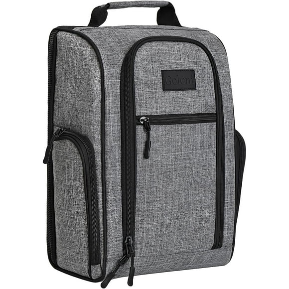 TRAHOO-Golf Shoe Bag For Men Women Travel Shoe Bag Sport Shoe Carrier Bags with Side Accessory Pockets for Socks, Tees, Golf Balls, Gray, Golf