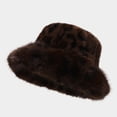 thumbnail image 4 of Winter Faux Fur Bucket Hat Unisex Thick Warm Plush Fisherman Cap Fluffy Cold Weather Hat for Outdoor Daily Wear, 4 of 4