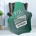 thumbnail image 4 of Wording Soft Flannel Fleece Throw Blanket, You Will Succeed Just Keep Going Words Typography Moving Forward Ambition, Cozy Plush for Indoor and Outdoor Use, 50" x 60", Sea Green White, by Ambesonne, 4 of 5