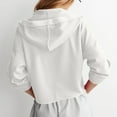 thumbnail image 6 of Timegard Hoodies for Women Cropped Sweatshirts V Neck Drop Shoulder Pullover Loose Long Sleeve Tops, 6 of 8