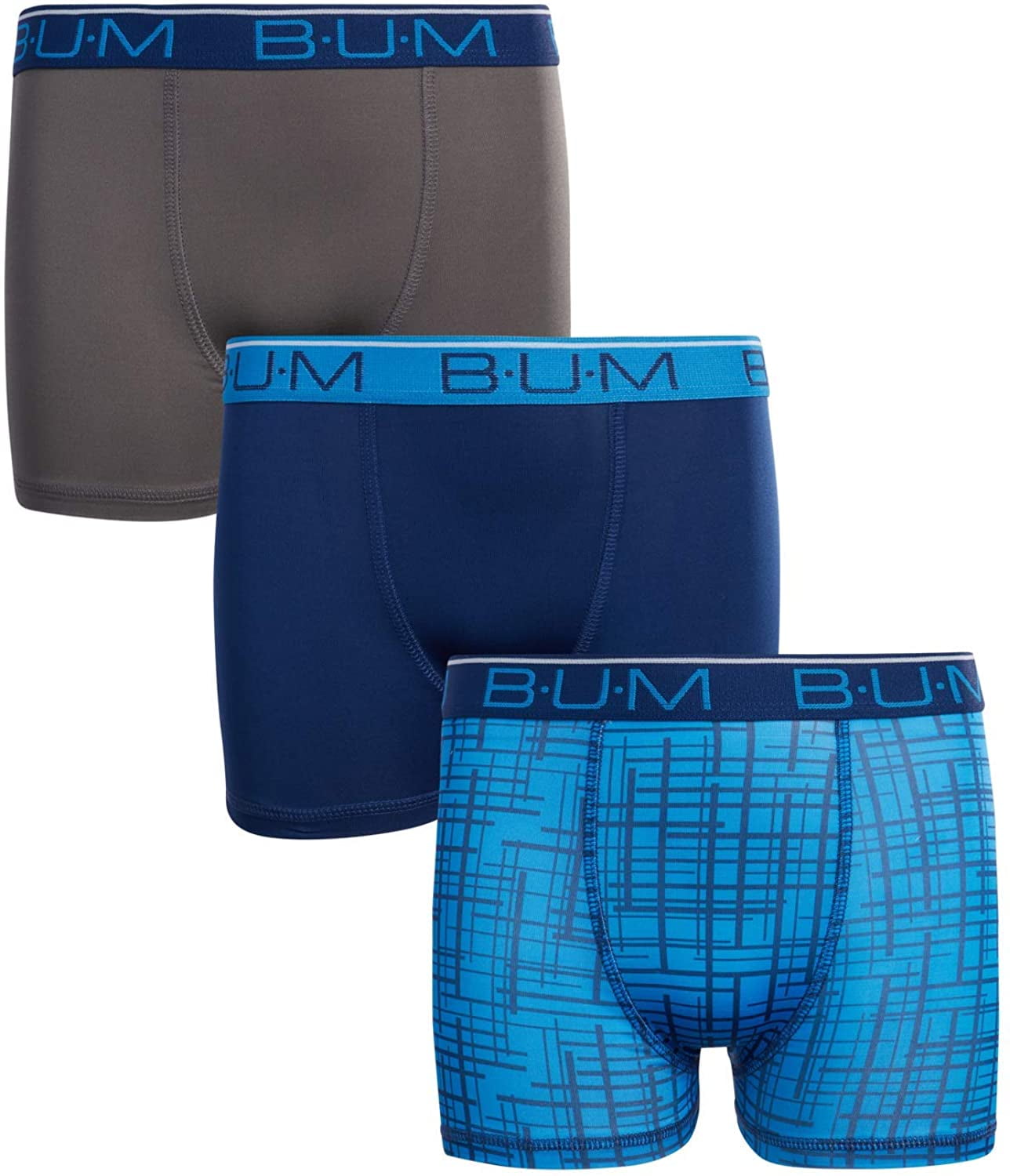 Size: 8-18 Equipment Boys’ Underwear B.U.M 3 Pack Performance Boxer Briefs