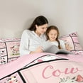 thumbnail image 4 of Manfei Cute Cow Bedding Twin Comforter Set,Farmhouse Farm Animal Down Comforter,Pink Patchwork Plaid Bedding Sets Twin with Comforter For Girls,Microfiber Bedroom Decor Reversible,2 Pieces, 4 of 7