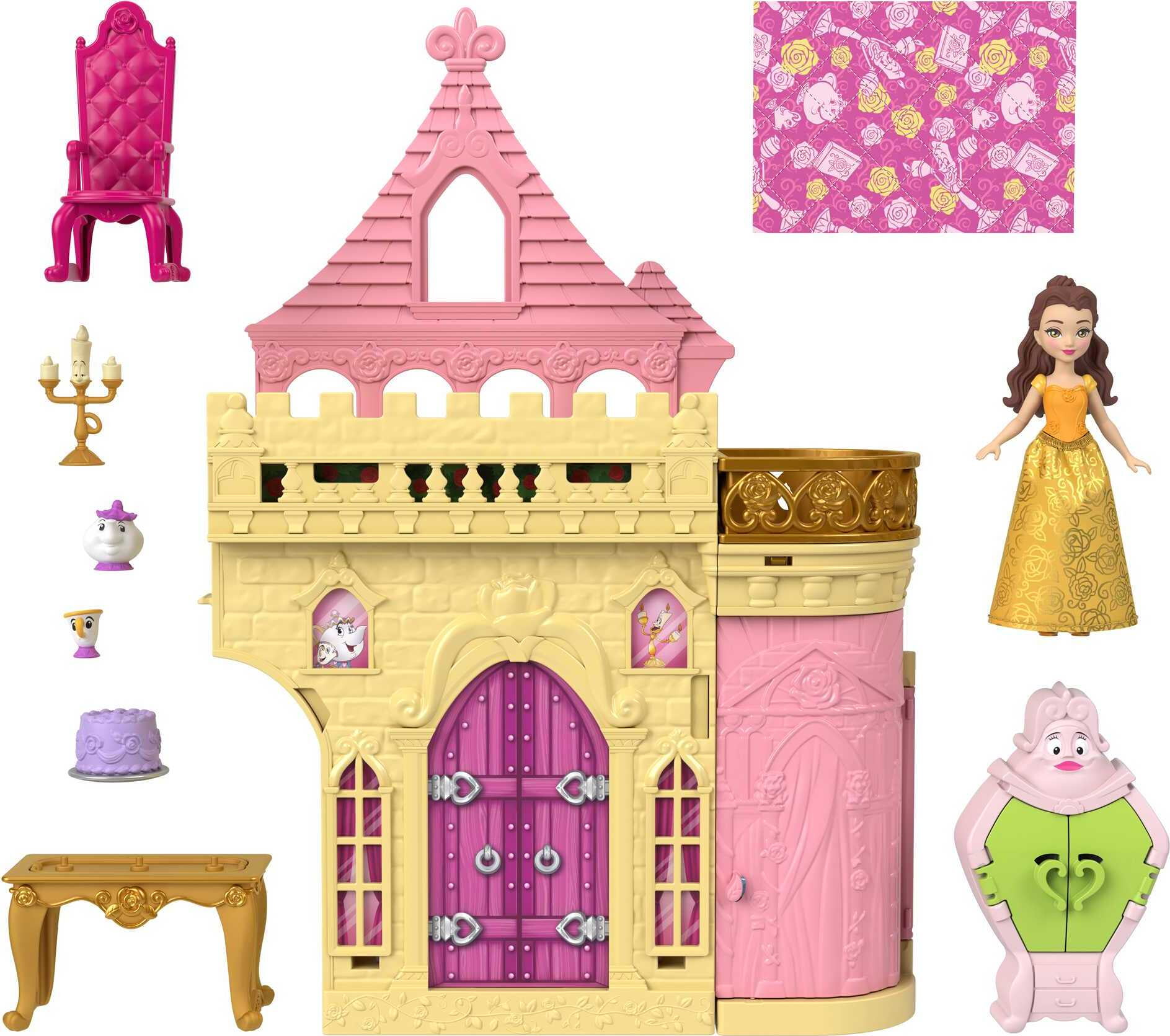  Mattel Disney Princess Toys, Belle Stackable Castle Doll House  Playset with Small Doll and 8 Pieces, Inspired by The Disney Movie, Kids  Travel Toys : Toys & Games