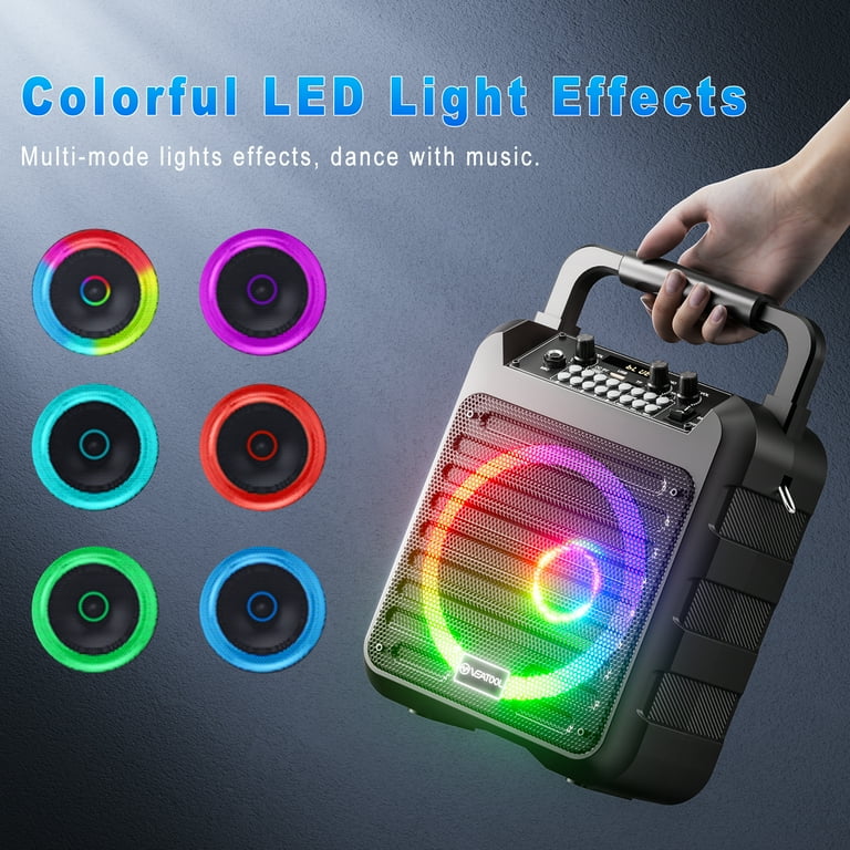 VEATOOL Karaoke Machine, Portable Bluetooth Speaker with