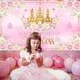 thumbnail image 6 of Princess Happy Birthday Banner Pink Princess Birthday Party Decorations Pastel Floral Castle Backdrop for Girls Princess Party Supplies, 6 of 9