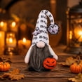 thumbnail image 3 of Diceymbol Halloween BOO Print Ghost Plush Gnome with Pumpkin Cutout for Patio Tiered Tray Table Halloween Decorations 10 Inch, 3 of 8