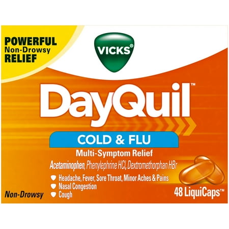 Vicks® DayQuil™ Cold & Flu Multi-Symptom Relief LiquiCaps™ 48 ct Box