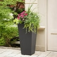 thumbnail image 4 of Tierra Verde 14" x 28" Sonata Rectangle Planter In Slate, Made from recycled materials, 4 of 6
