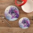 thumbnail image 6 of SKYSONIC 2 pcs Christmas Bauble Snowflake Pot Holders Trivets, Heat Resistant Trivets,Purple Christmasation Cotton Thread Weave Mats for Hot Pads Pans Pot Bowl Teapot, 6 of 7