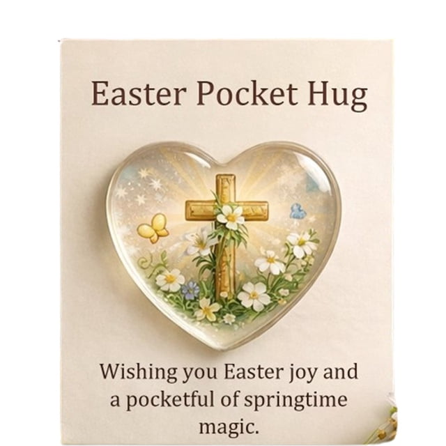 Cheapark Easter Pocket Heart Ornament Themed Greeting Card Mini Decor Spring Holiday Gift