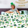 thumbnail image 6 of St Patrick''s Day Blanket Shamrock Flannel Throw Blanket 60"x50" Clover Lucky Gift for Adult and Kids Decorative Blankets Funny Super Soft Cozy Blanket, 6 of 6