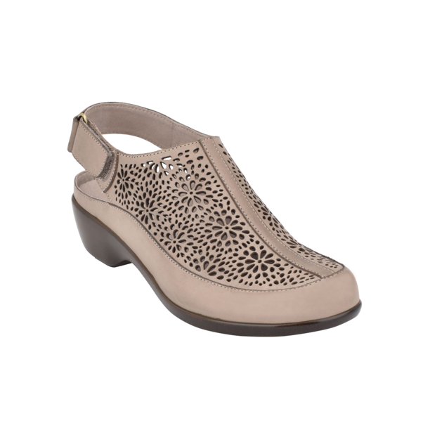 TROTTERS Womens Gray Polka Dot Removable Insole Elastic Laces Asymmetrical Arch Support Cushioned Della Round Toe Wedge Slip On Leather Flats Shoes M