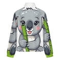 thumbnail image 6 of Jackets for Women Winter Coat Jackets Flannel Stand Collar Jacket(Cute Koala Bamboo Snack,Size:S-4XL), 6 of 7