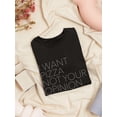 thumbnail image 3 of "I Want Pizza, Not Your Opinion" Funny Quote Women Black T-Shirt, Female x-Large, 3 of 4