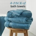 WelHome 100 HYGROCOTTON 4Piece Delphinium Blue Solid Bath Towels Set, 600 GSM, Absorbent