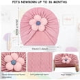 thumbnail image 4 of Monebena Baby Turban Flower Baby Girl Turban Hat Set Newborn Baby Head Wraps for Newborn Infant Toddler M01, 4 of 5