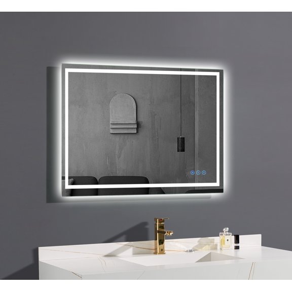 Vanity Trident LED Mirror with Touch ON/OFF Dimmer & Fog Free Function 32"x24"