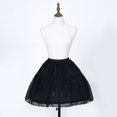 thumbnail image 5 of Hoop Skirt Crinoline Petticoat Vintage Party Victorian Costume Underskirt Black Half Slips Elastic Waist for Women Girls, 5 of 10