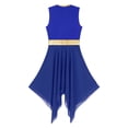 thumbnail image 6 of YONGHS Womens Worship Praise Dance Dress Color Block Sleeveless Lyrical Liturgical Dancewear Royal Blue L, 6 of 7