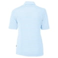 thumbnail image 3 of Women's Cutter & Buck  Powder Blue Chicago Cubs Virtue Eco Pique Stripe Recycled Quarter-Zip Top, 3 of 3