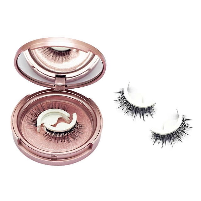 1 Pair Reusable Self Adhesive Eyelashes Glue Free Waterproof False Eyelashes No Liner or Glue Required