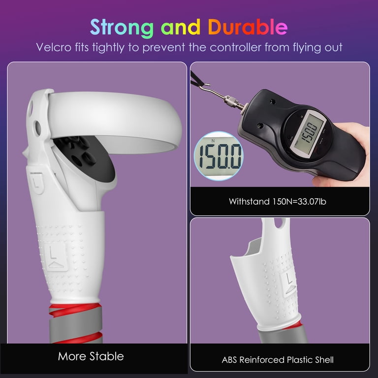 Qoosea VR Controller Extenders, Durable Extension Grips for Meta