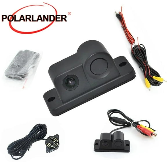 2 in 1 HD Parking sensors Radar Car Rearview Camera Car Reverse Backup LED 170 degree wide angle CCD